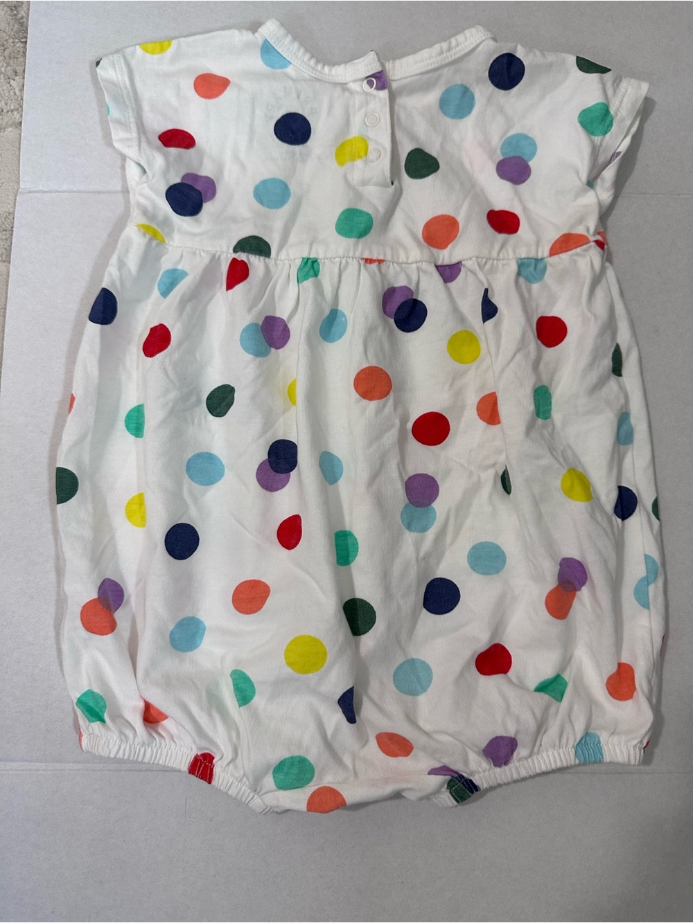 PRIMARY Baby Bubble Shortie in Rainbow Confetti Dot 6-12 Months - Picture 3 of 3